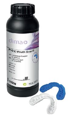 Résine d'impression 3D dima print mouthguard bleu 1kg kulzer