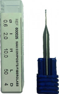 Fraise hémisphérique 2 lames 0,6 mm recharge Masterkit Roland DGSHAPE