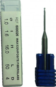 Fraise hémisphérique 2 lames 1 mm recharge Masterkit Roland DGSHAPE