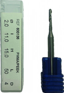 Fraise hémisphérique 1 lame 2 mm recharge Masterkit Roland DGSHAPE