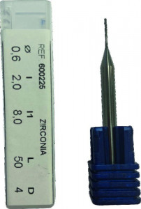 Fraise hémisphérique diamantée 3 lames 0,6 mm recharge Masterkit Roland DGSHAPE